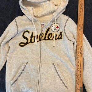 NFL Team Apparel Steelers Women's Sherpa  Jacket - Gray